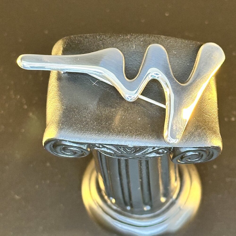 Rlm Studio Sterling Silver Modern Abstract Wave Brooch